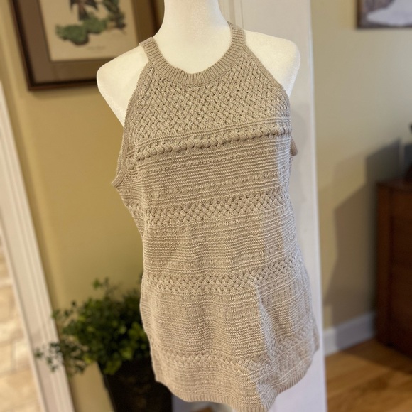 White House Black Market Taupe Knit Halter Sweater Top for Women - Picture 1 of 13